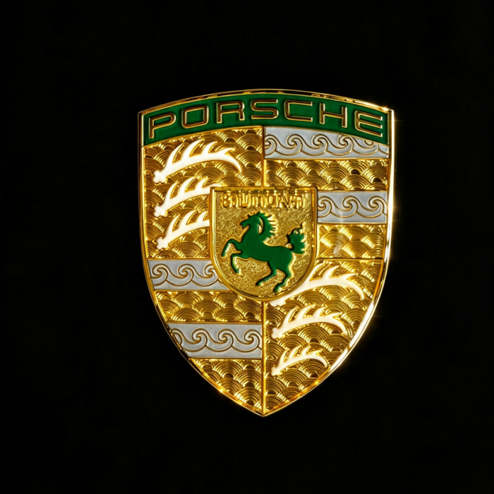 Porsche car emblem decoration