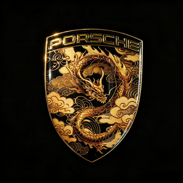 Porsche car emblem decoration